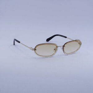 Off-White OERI13M MIAMI 766E Sunglasses Gold Oval Frame, Brown Lenses